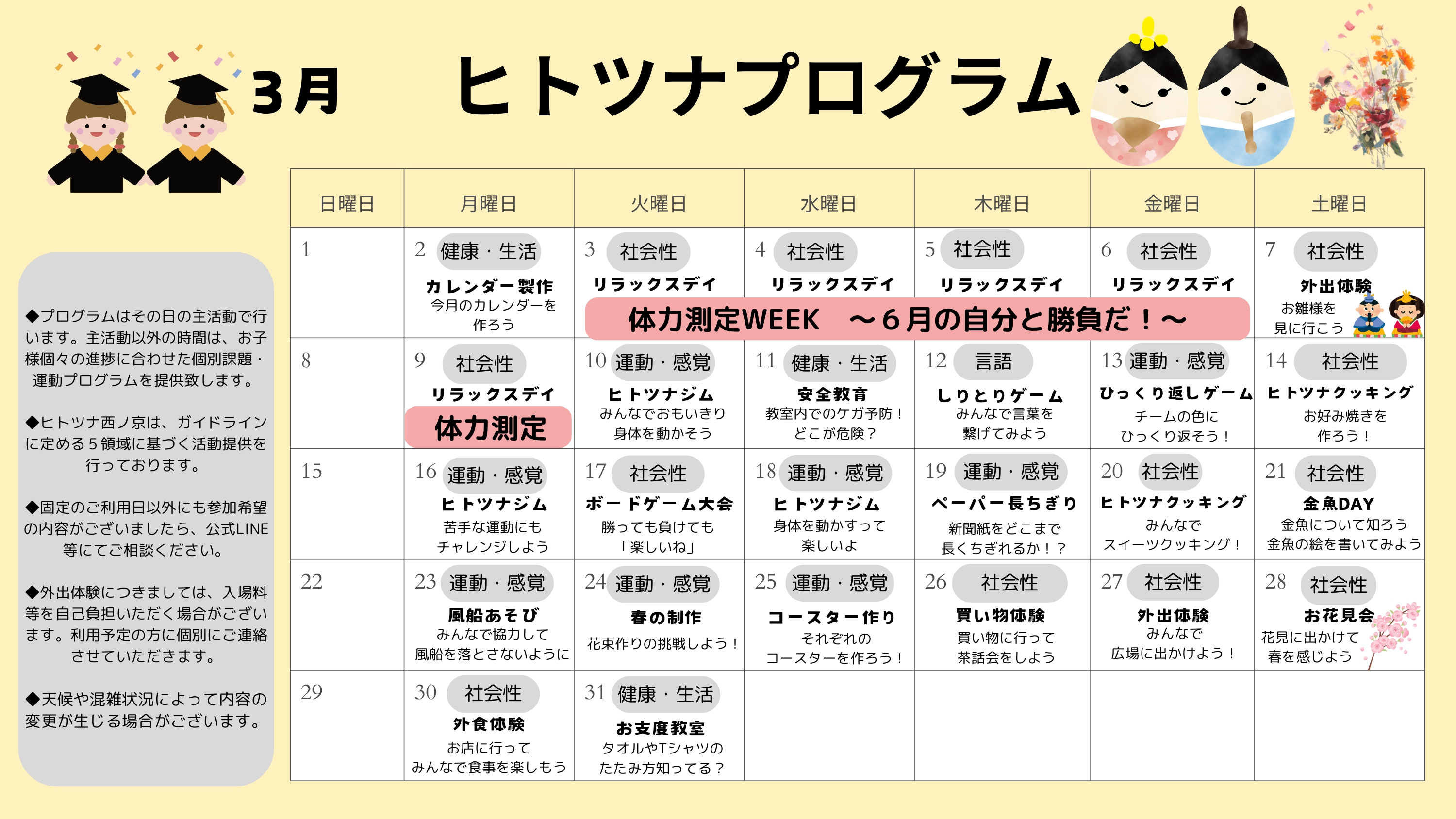 3月のプログラム